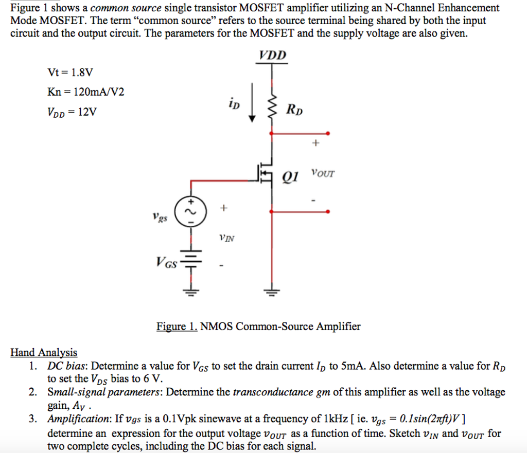 Solved Shows a common source single transistor MOSFET