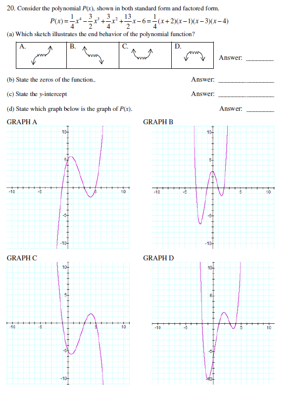 Solved Consider the polynomial P(x), shown in both standard | Chegg.com