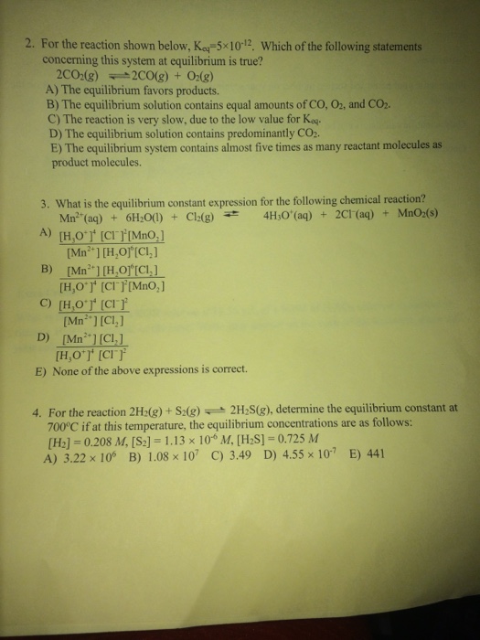 solved-for-the-reaction-shown-below-k-eq-5-times-10-12-chegg