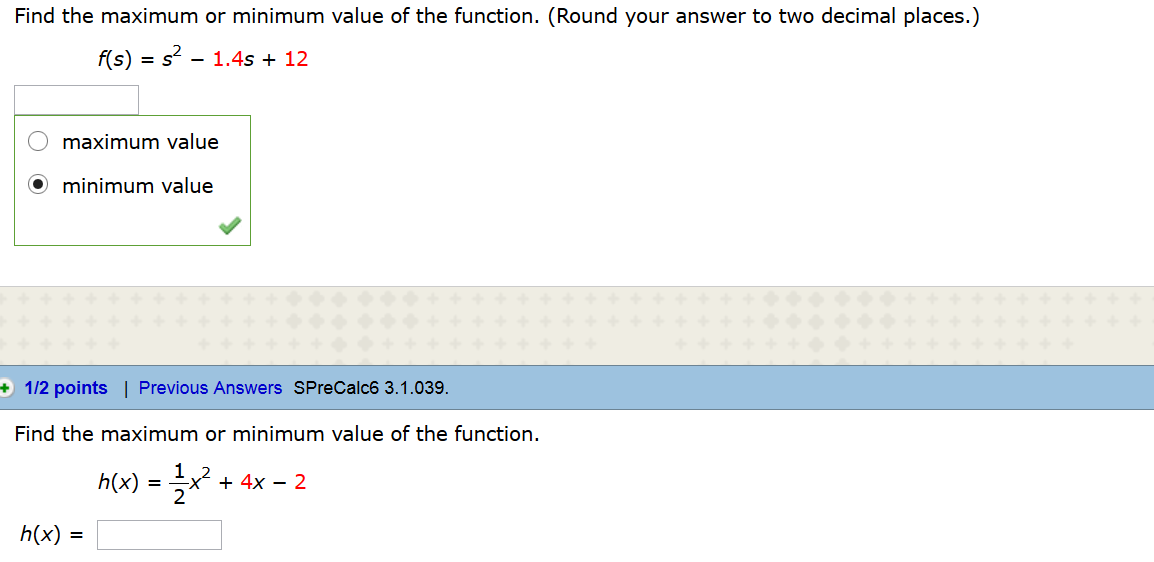 find minimum value of a function calculator