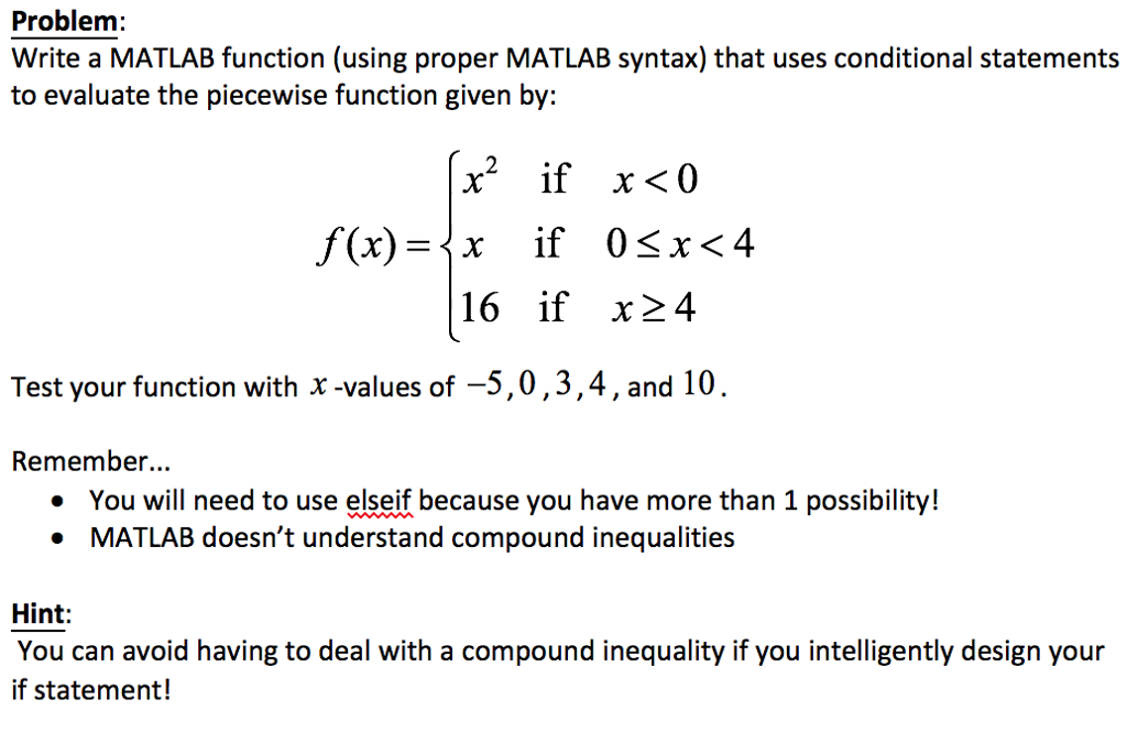 Solved Write A Matlab Function Using Proper Matlab Syntax 1511