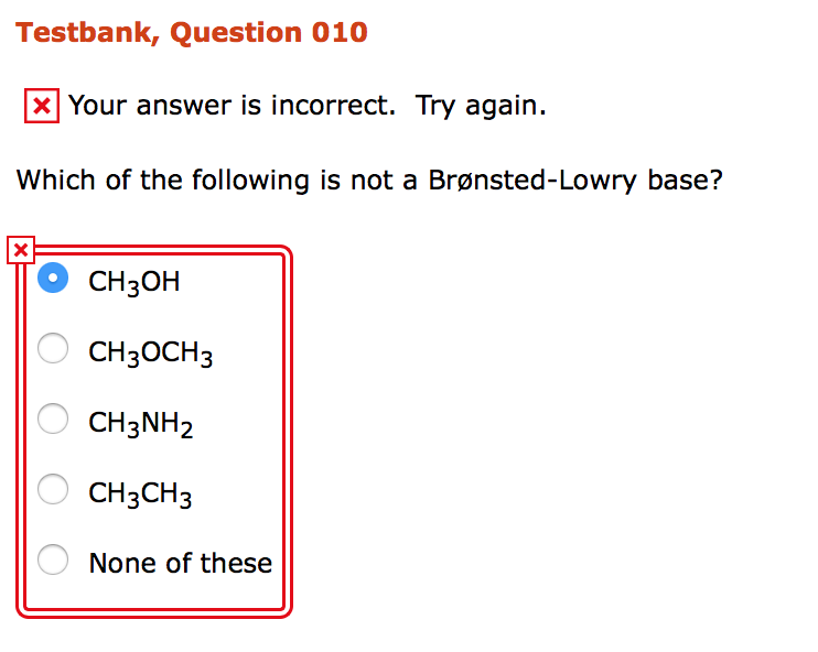 Solved Which of the following is not a BronstedLowry base?