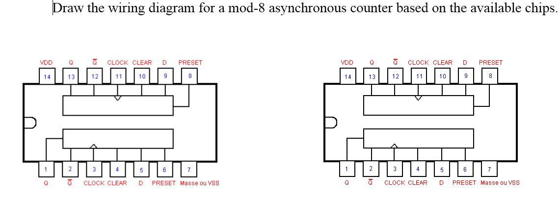 Draw the wiring diagram for a mod - 8 asynchronous | Chegg.com