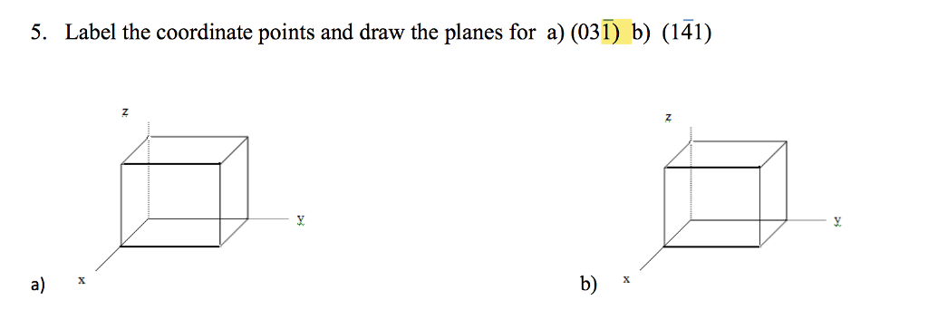 Solved: Label The Coordinate Points And Draw The Planes Fo... | Chegg.com