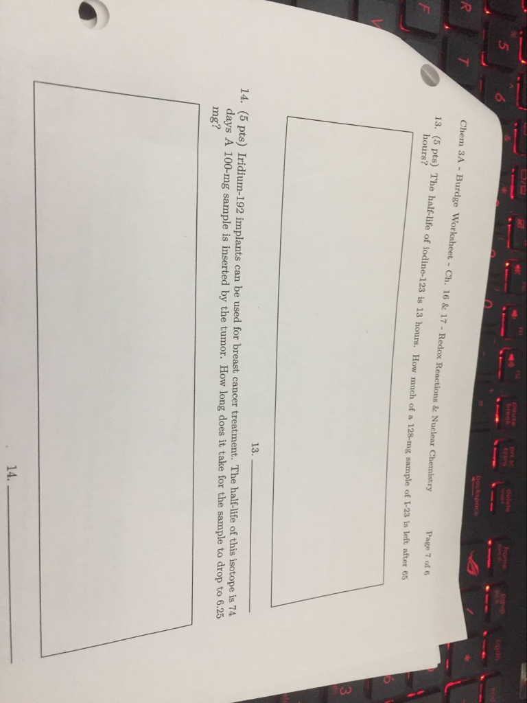 Half Life Calculations Worksheet Physical Science