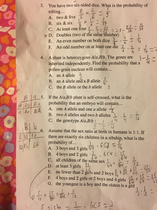 Solved You have two six-sided dice. What is the probability | Chegg.com