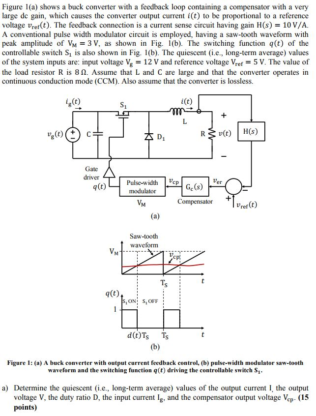 Solved Figure 1(a) shows a buck converter with a feedback | Chegg.com