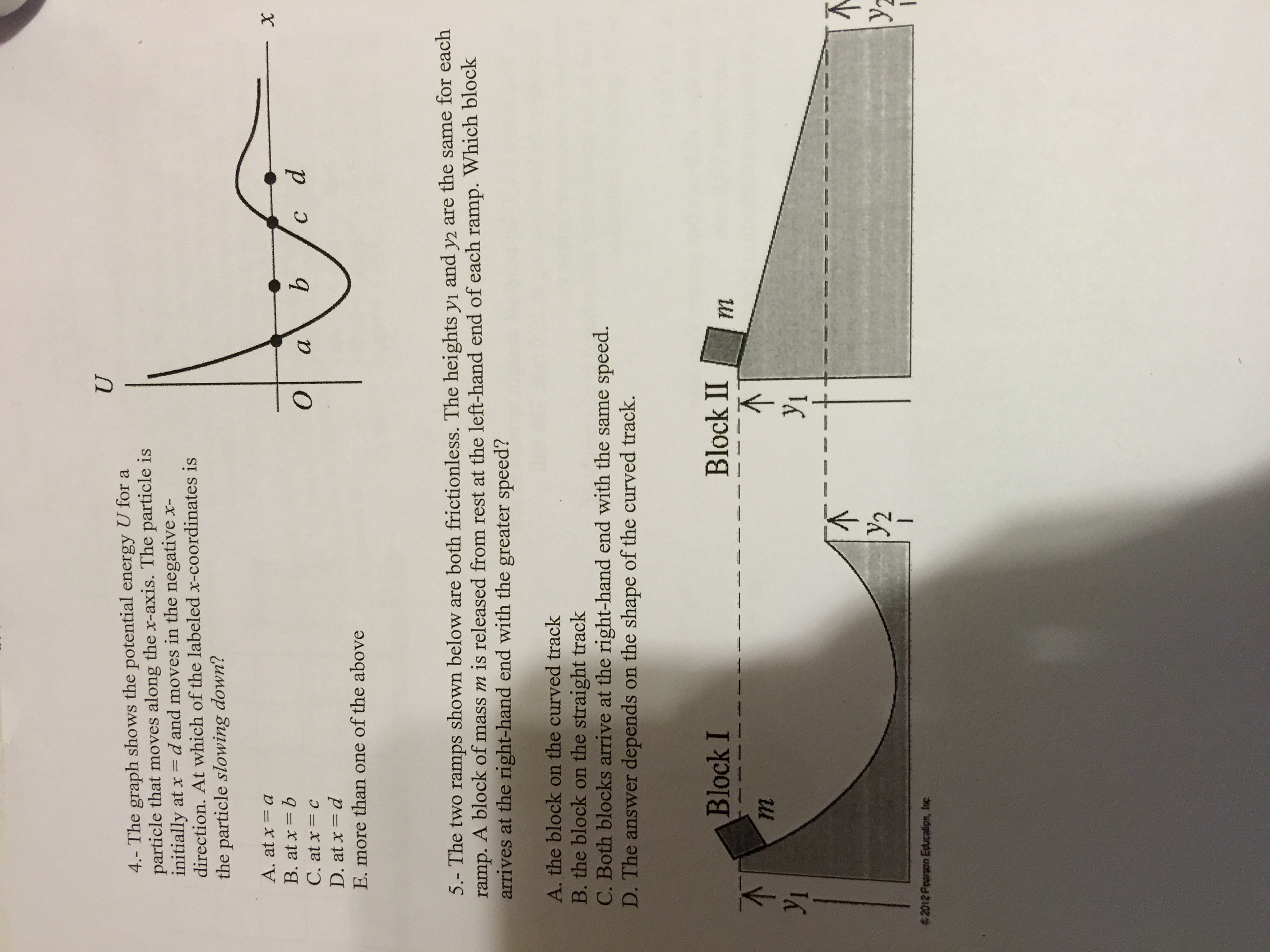 Solved The graph shows the potential energy U for a particle | Chegg.com