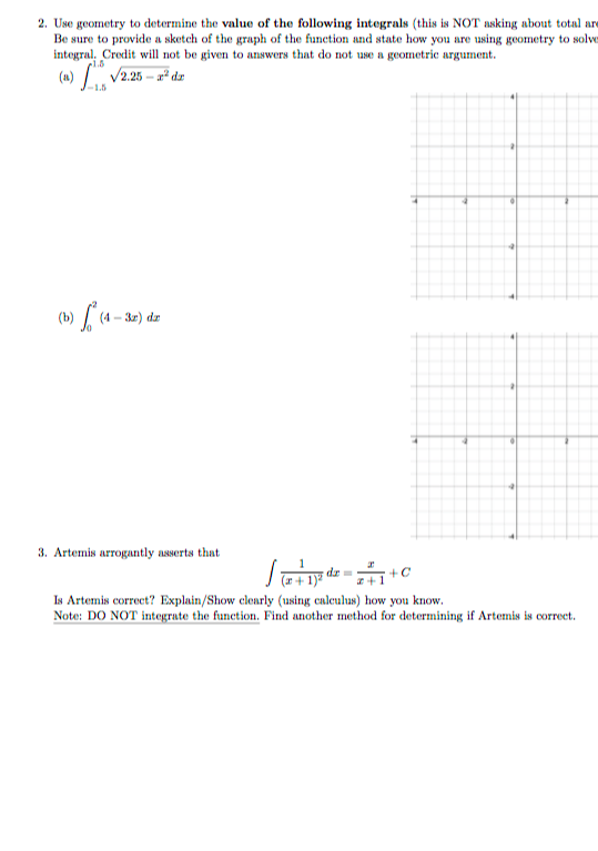Solved 2 Use Geometry To Determine The Vnlue Of The Chegg