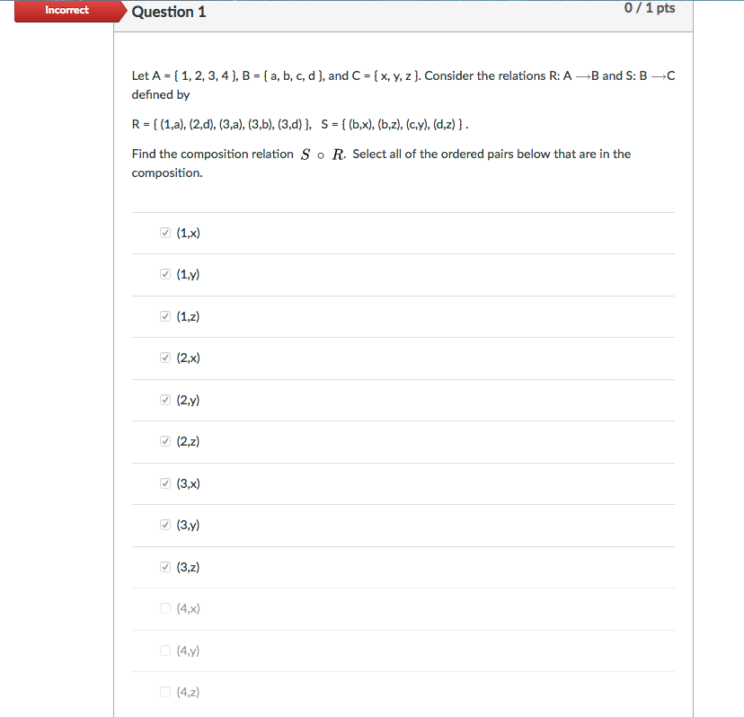 Solved Let A = {1, 2, 3, 4}, B = {a, B, C, D}, And C = [x, | Chegg.com