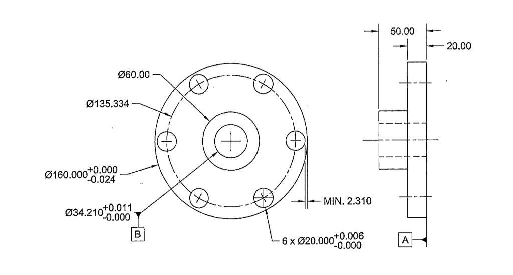 #GD&T Based on the given dimensions, provide the | Chegg.com