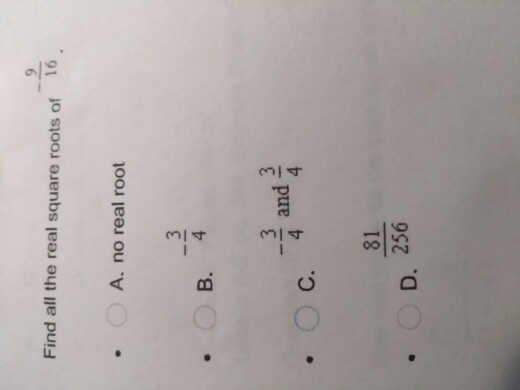 Find All Real Square Roots Of 81