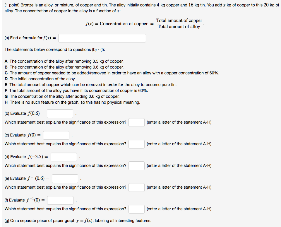 Solved Bronze is an alloy, or mixture, of copper and tin.