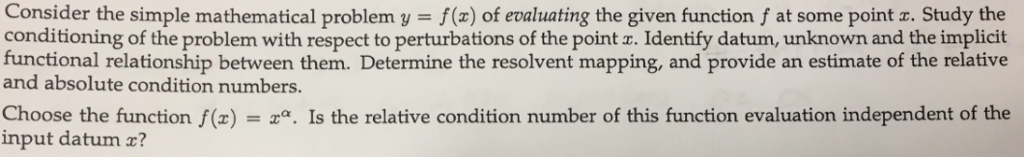 Consider the simple mathematical problem y = f(x) of | Chegg.com