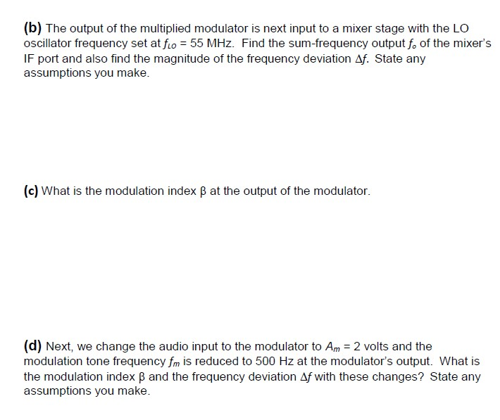 Solved Problem 7 Frequency Modulation (20 points) tone | Chegg.com