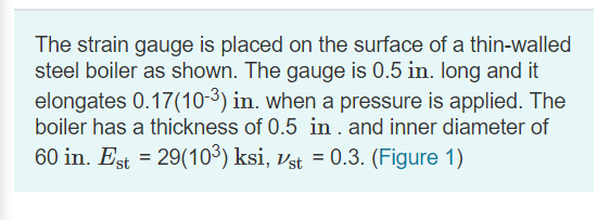 Solved The strain gauge is placed on the surface of a | Chegg.com