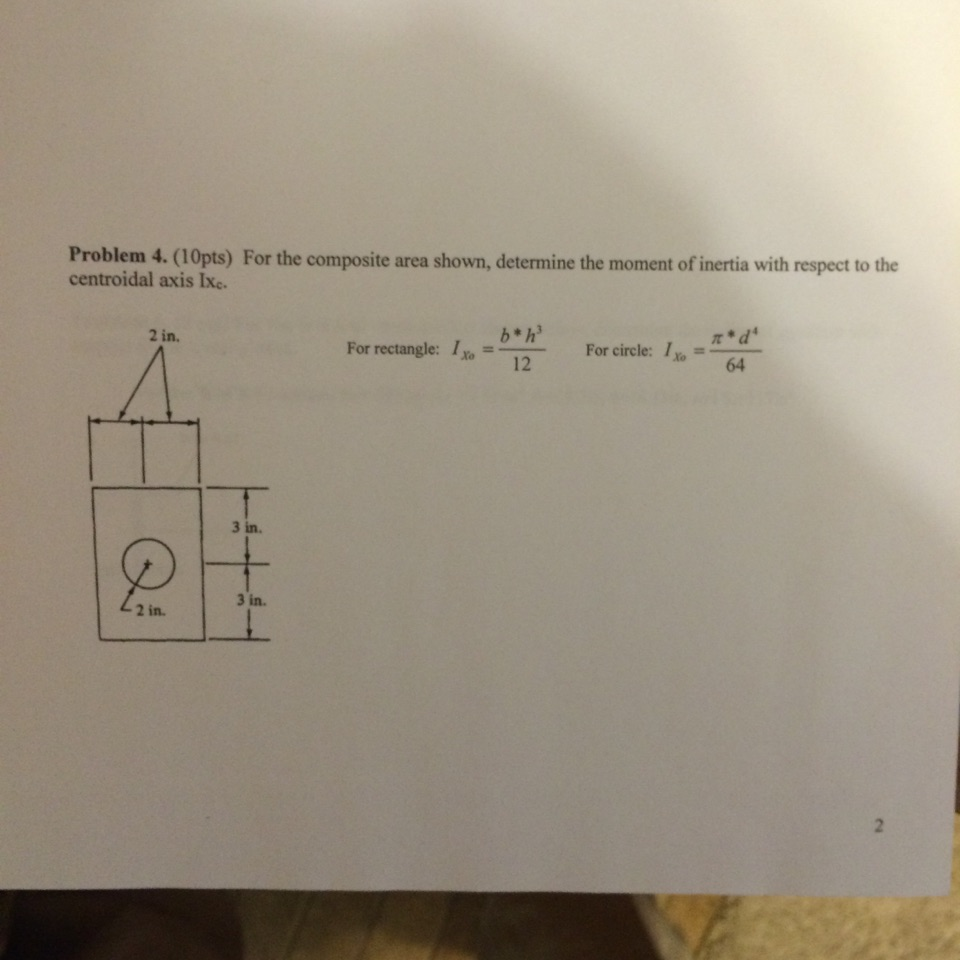 Solved Problem 4.For The Composite Area Shown. Determine The | Chegg.com