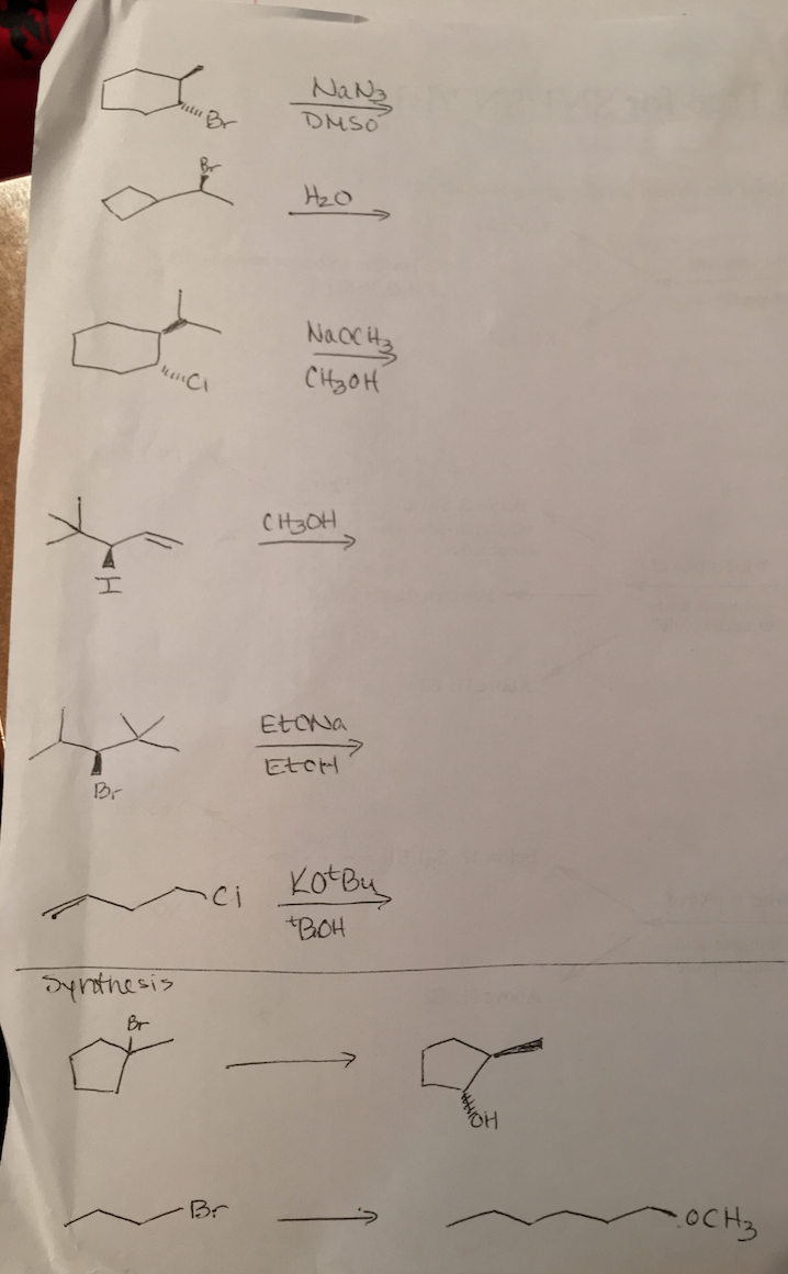 Solved Sn1 Sn2 E1 E2 Help Needed