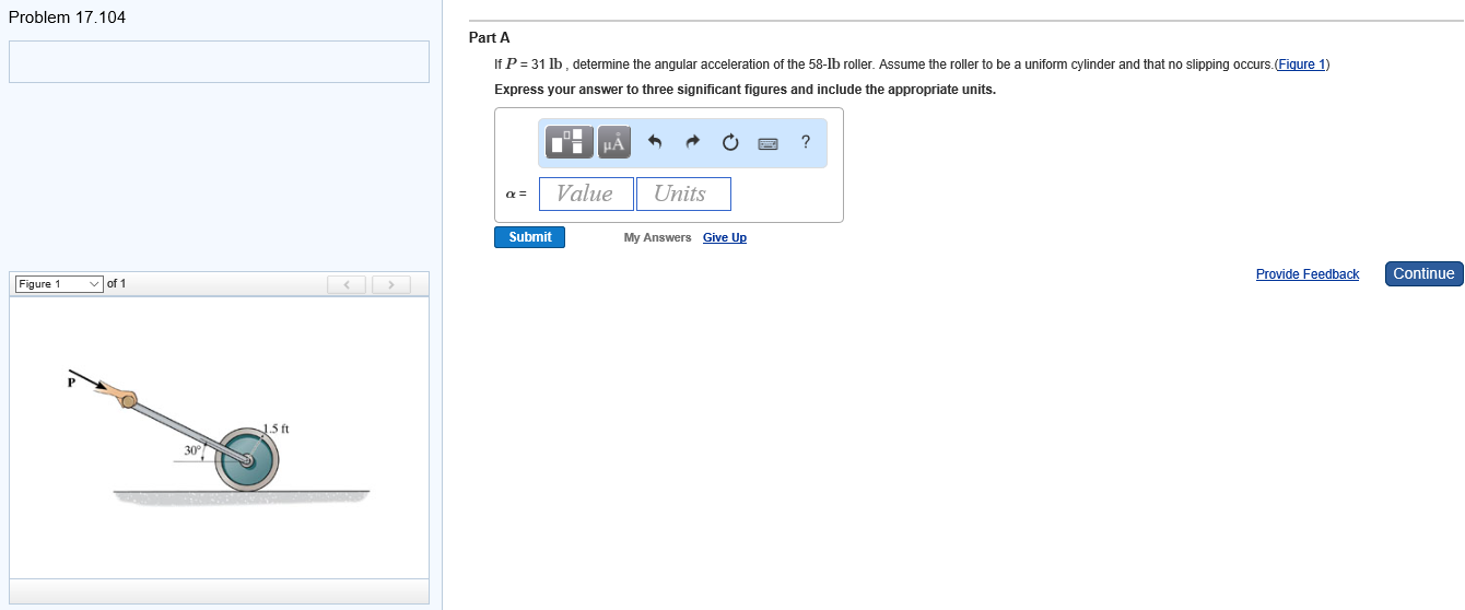 Solved If P = 31 lb, determine the angular acceleration of | Chegg.com