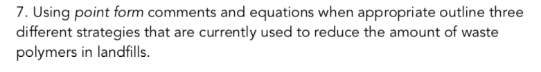 Solved 7. Using point form comments and equations when | Chegg.com