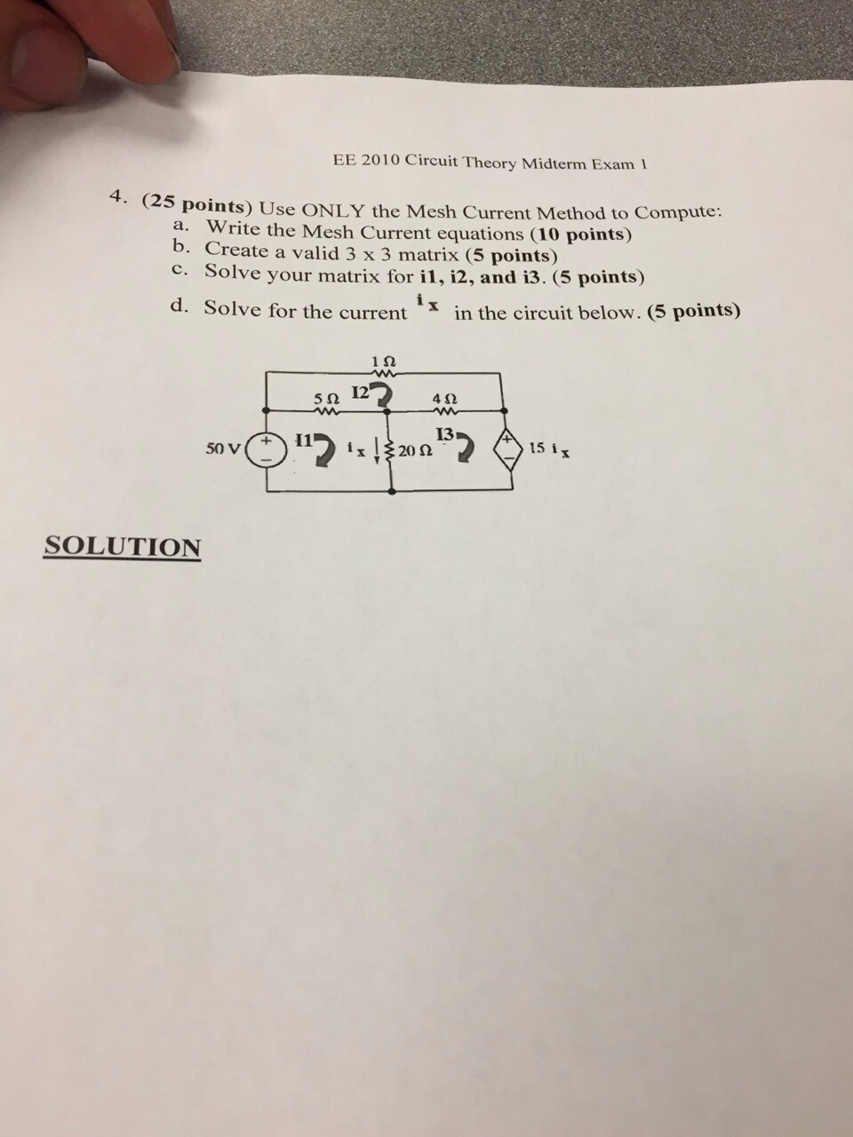 Solved Use ONLY The Mesh Current Method To Compute. Write | Chegg.com