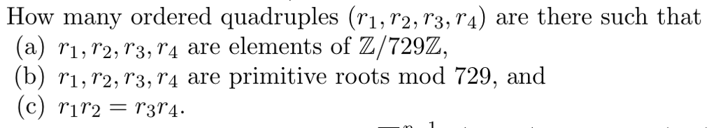 Solved How many ordered quadruples (r1, r2, T3, r4) are | Chegg.com