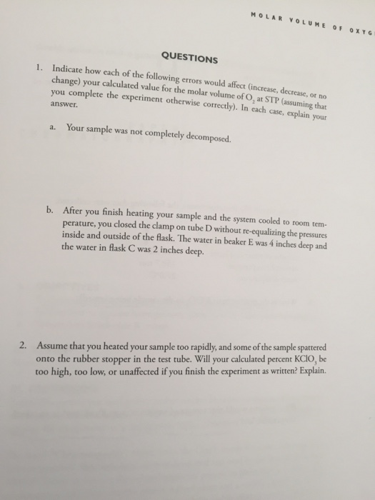 Solved Indicate how each of the following errors would | Chegg.com