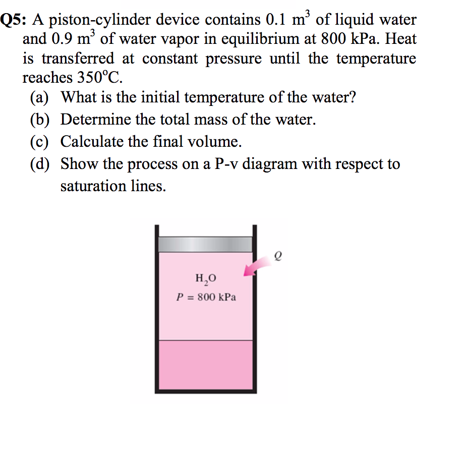 Solved Q5: A Piston-cylinder Device Contains 0.1 M3 Of | Chegg.com