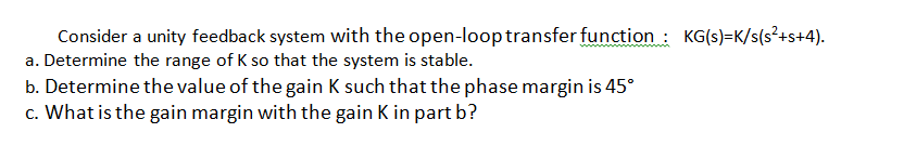 Solved Consider a unity feedback system with the open-loop | Chegg.com