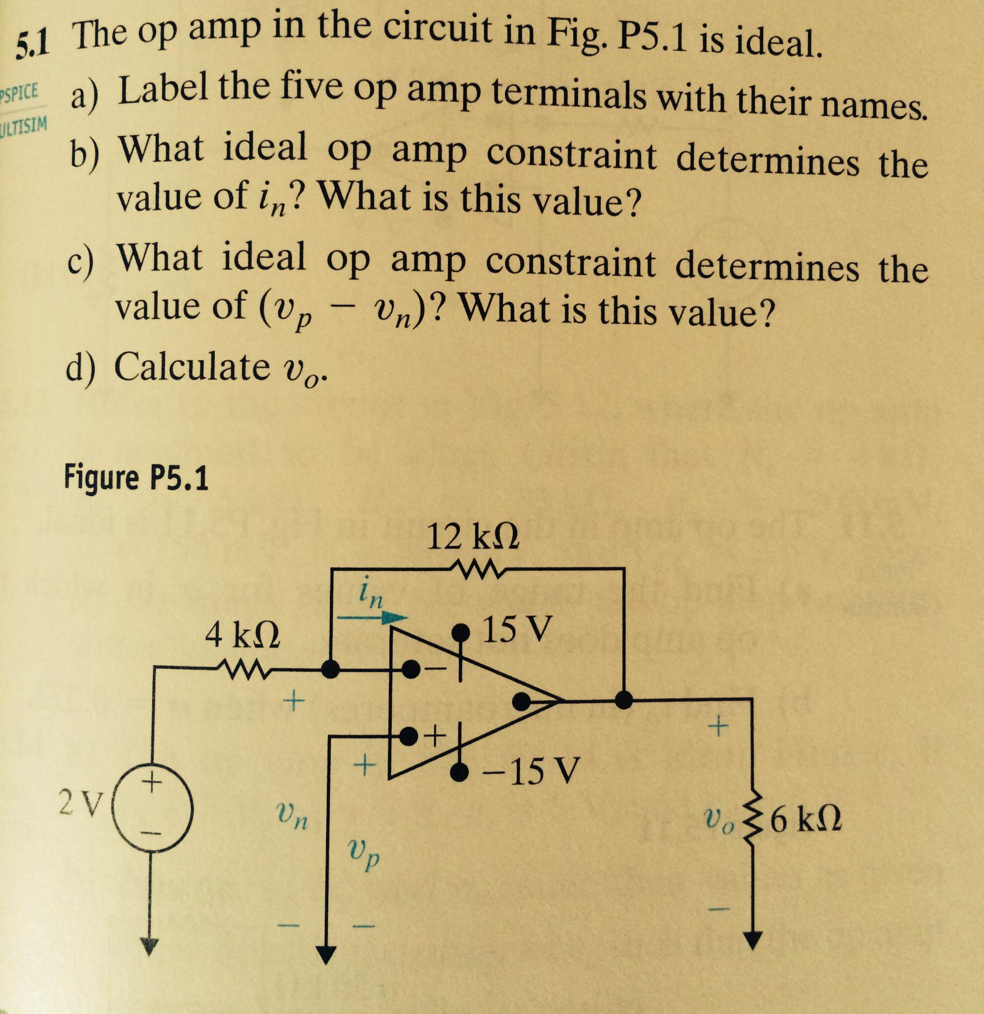 Solved 5.1 The Op Amp In The Circuit In Fig. P5.1 Is Ideal. | Chegg.com