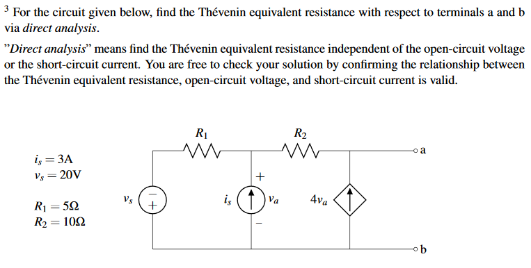 Solved For the circuit given below, find the Thevenin | Chegg.com