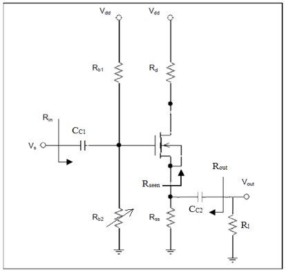 Solved Figure 6-12 shows a common-drain amplifier. Rb1 and | Chegg.com