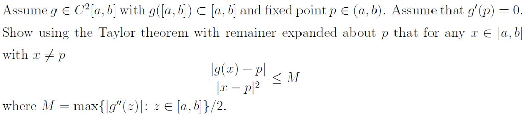 Solved Assume G C^2 [a, B] With G([a, B]) [a, B] And Fixed | Chegg.com