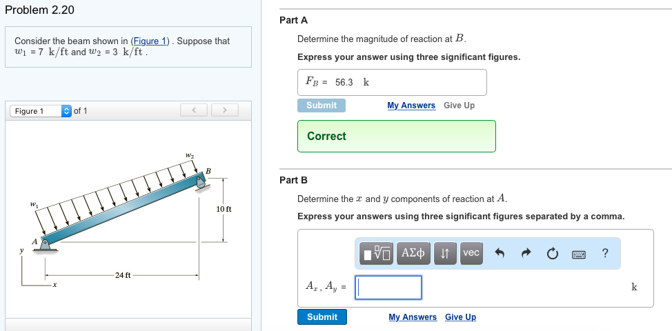 Solved Problem 2.20 Consider the beam shown in (Figure 1 | Chegg.com