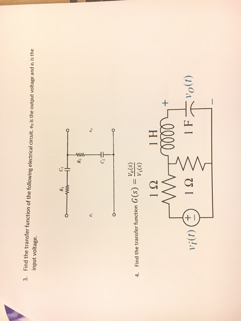 Solved 3. Find the transfer function of the following | Chegg.com