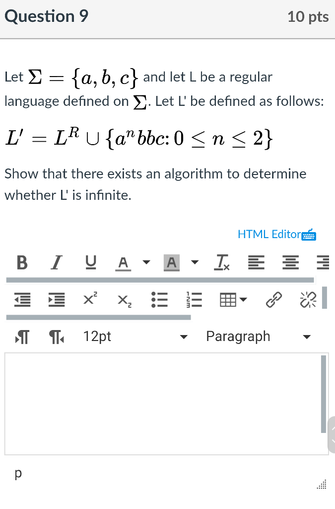 Solved Let Sigma = {a, B, C} And Let L Be A Regular Language | Chegg.com