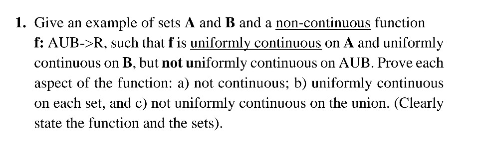 Solved 1. Give an example of sets A and B and a | Chegg.com