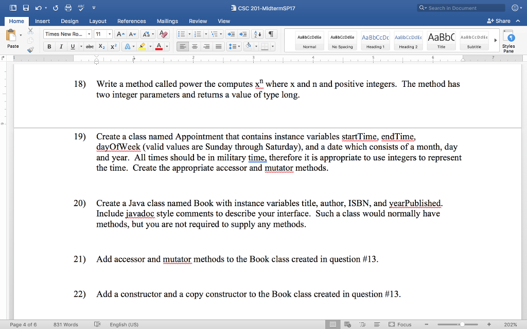 Solved Write a method called power the computes x^n where x | Chegg.com