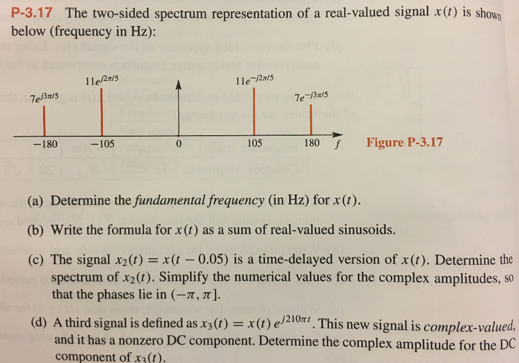 Solved The Two Sided Spectrum Representation Of A