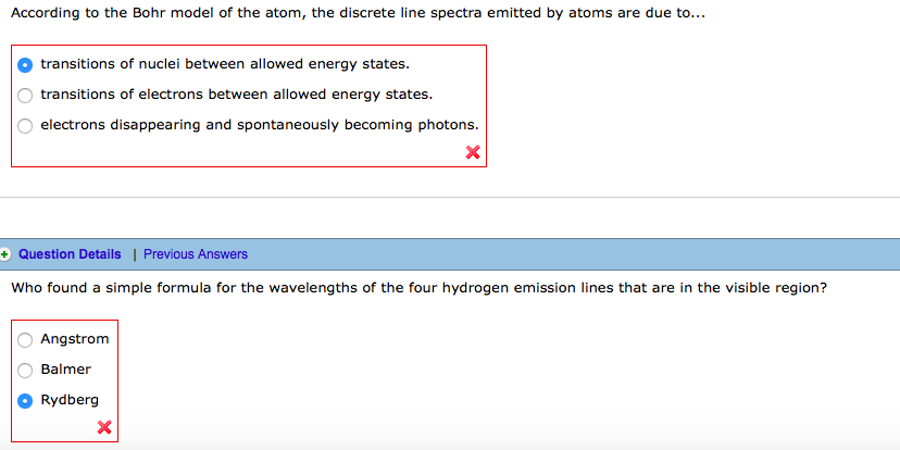 Solved According to the Bohr model of the atom, the discrete | Chegg.com