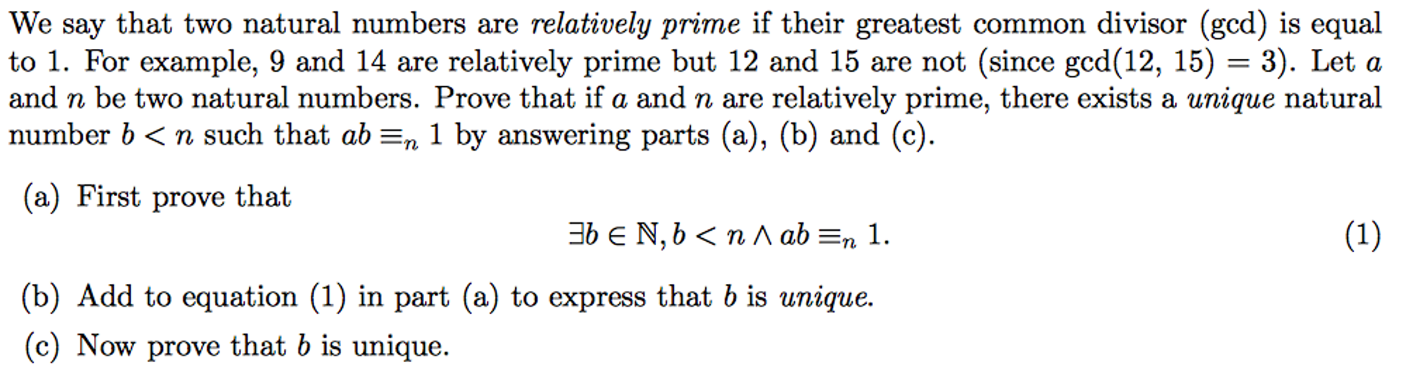 Solved We say that two natural numbers are relatively prime | Chegg.com