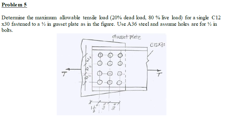 Solved Problem 5 Determine the maximum allowable tensile | Chegg.com