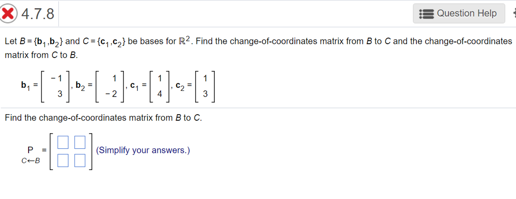 Solved Let B = {b_1, B_2} And C = {c_1, C_2} Be Bases For | Chegg.com