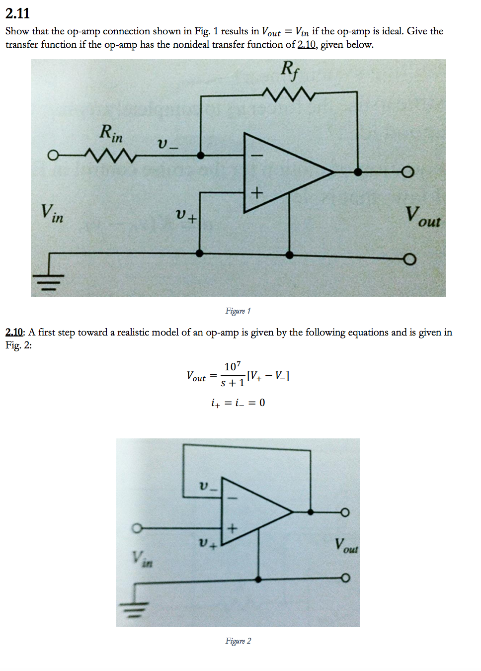 Show that the opamp connection shown in Fig. 1