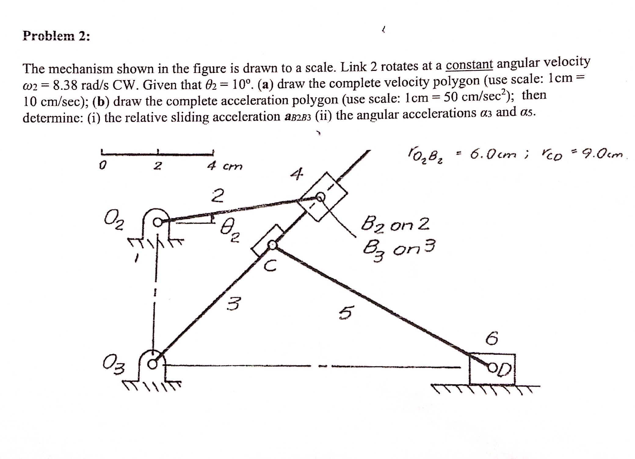 The mechanism shown in the figure is drawn to a | Chegg.com