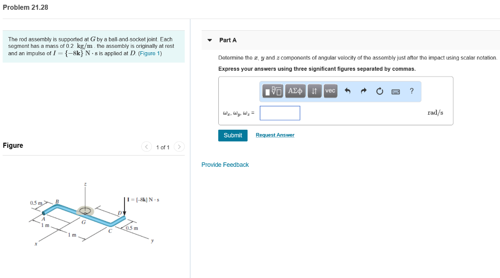 Solved Problem 21.28 The Rod Assembly Is Supported At G By A | Chegg.com