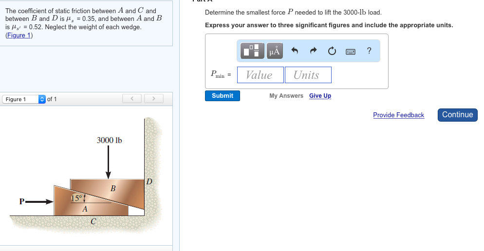Solved The coefficient of static friction between A and C | Chegg.com