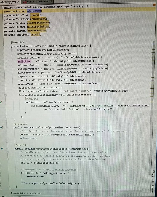 Solved nActivityjava × ontent main.xm tends | Chegg.com