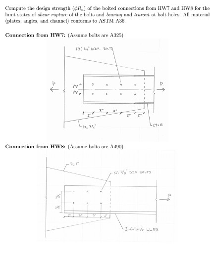 Solved Compute the design strength R) of the bolted | Chegg.com