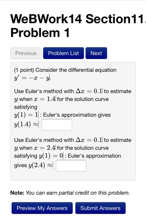 Solved Consider The Differential Equation Y x Y Use Chegg